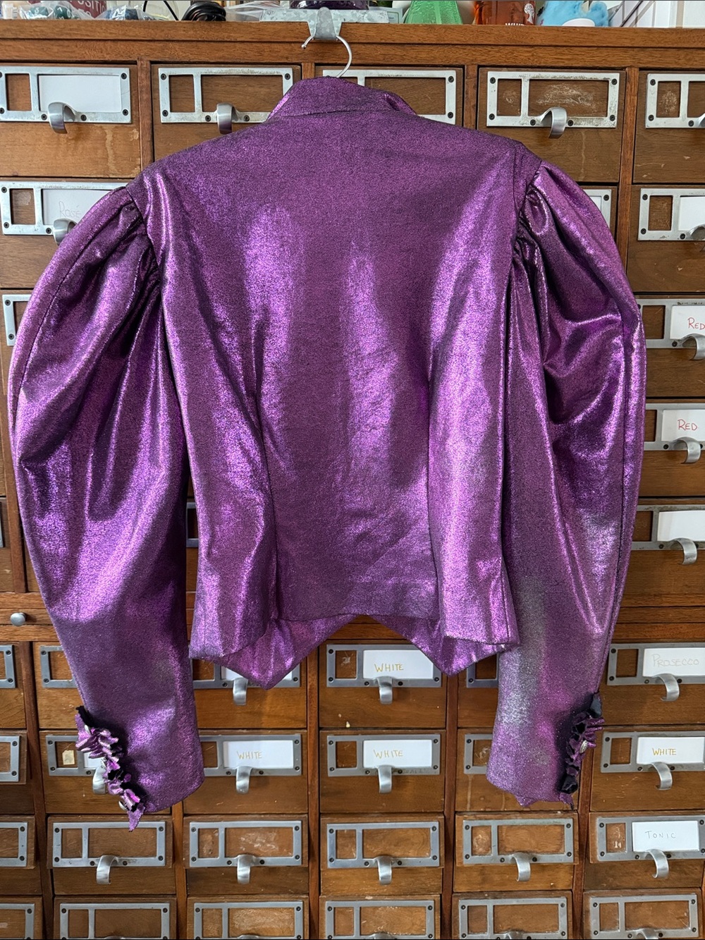 Purple Shiny Metallic Blazer Costume Cosplay Victorian - Picture 5 of 8